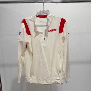 Nike White Kansas City Chiefs 2021 Sideline Coaches Repel Quarter-Zip Jacket